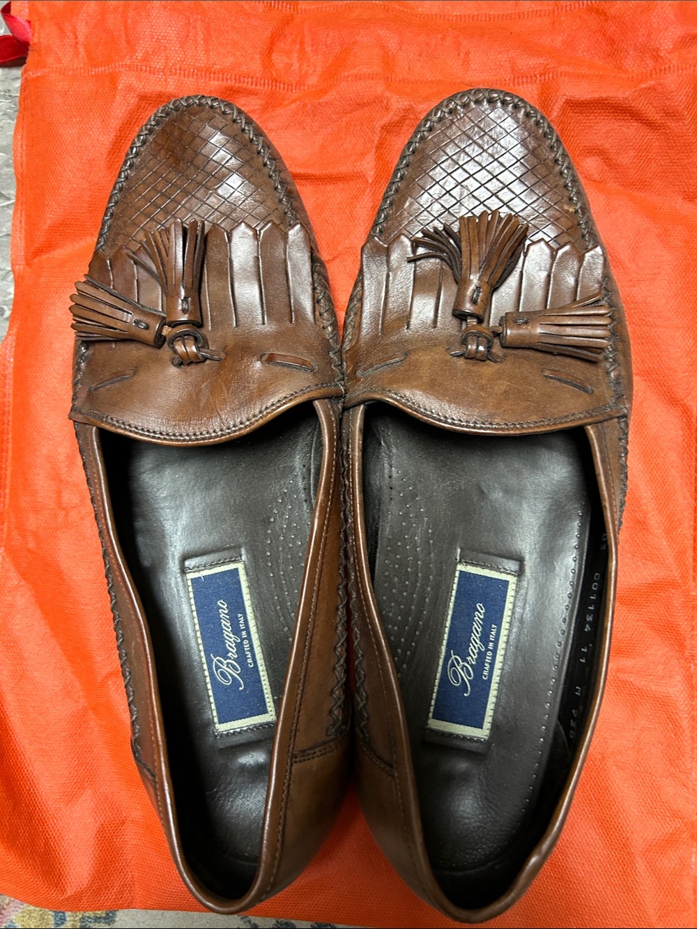 Bragano’s Brown Leather Tassel Loafers - Men's
